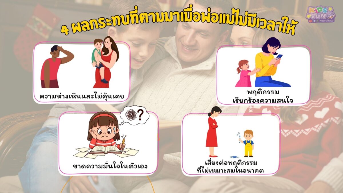 ผลกระทบเมื่อพ่อแม่ไม่มี เวลา