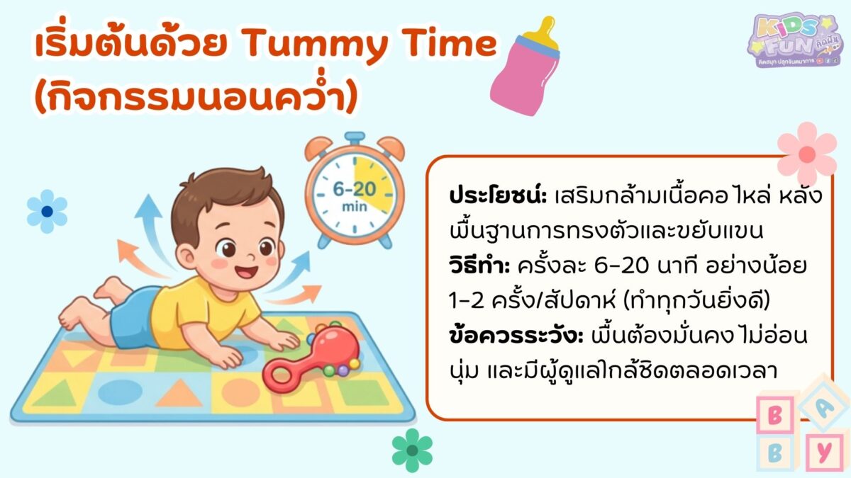 ฝึก กล้ามเนื้อมัดเล็ก เริ่มต้นด้วยTummy time