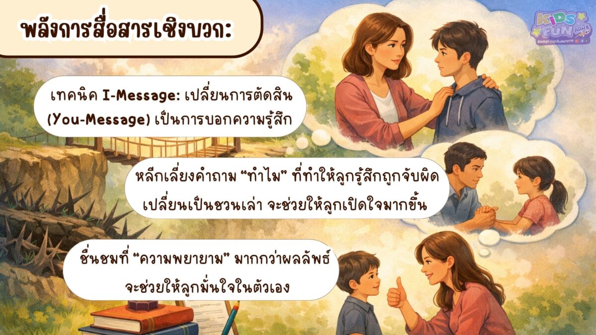 พลังการสื่อสารเชิงบวก ส่วนหนึ่งของการสร้าง พื้นที่ปลอดภัยให้ลูก