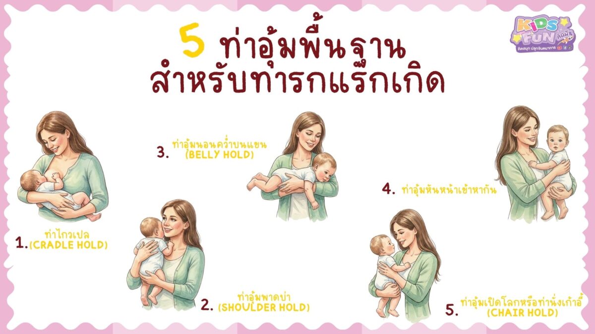 5 ท่าอุ้มพื้นฐานสำหรับทารกแรกเกิด วิธีอุ้มทารกแรกเกิด