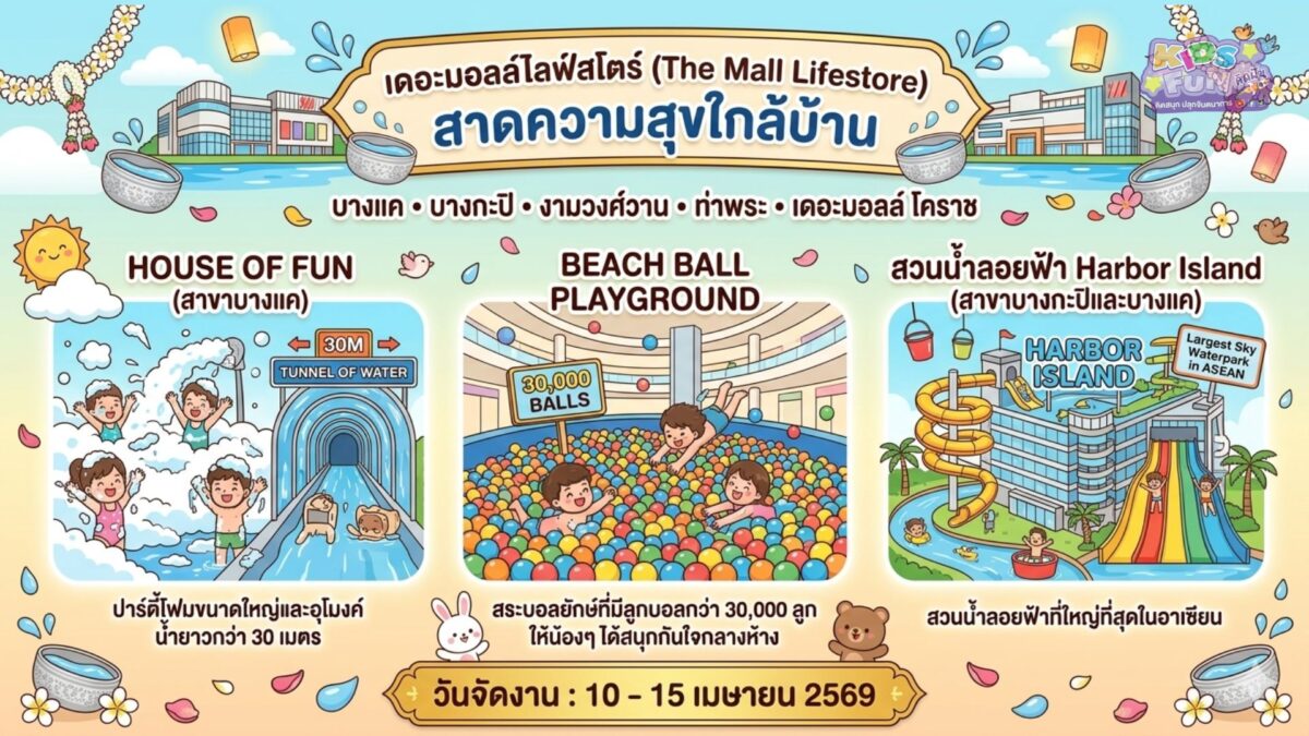 ที่เที่ยวสงกรานต์ 2569 ครอบครัว เดอะมอลล์ไลฟ์สโตร์