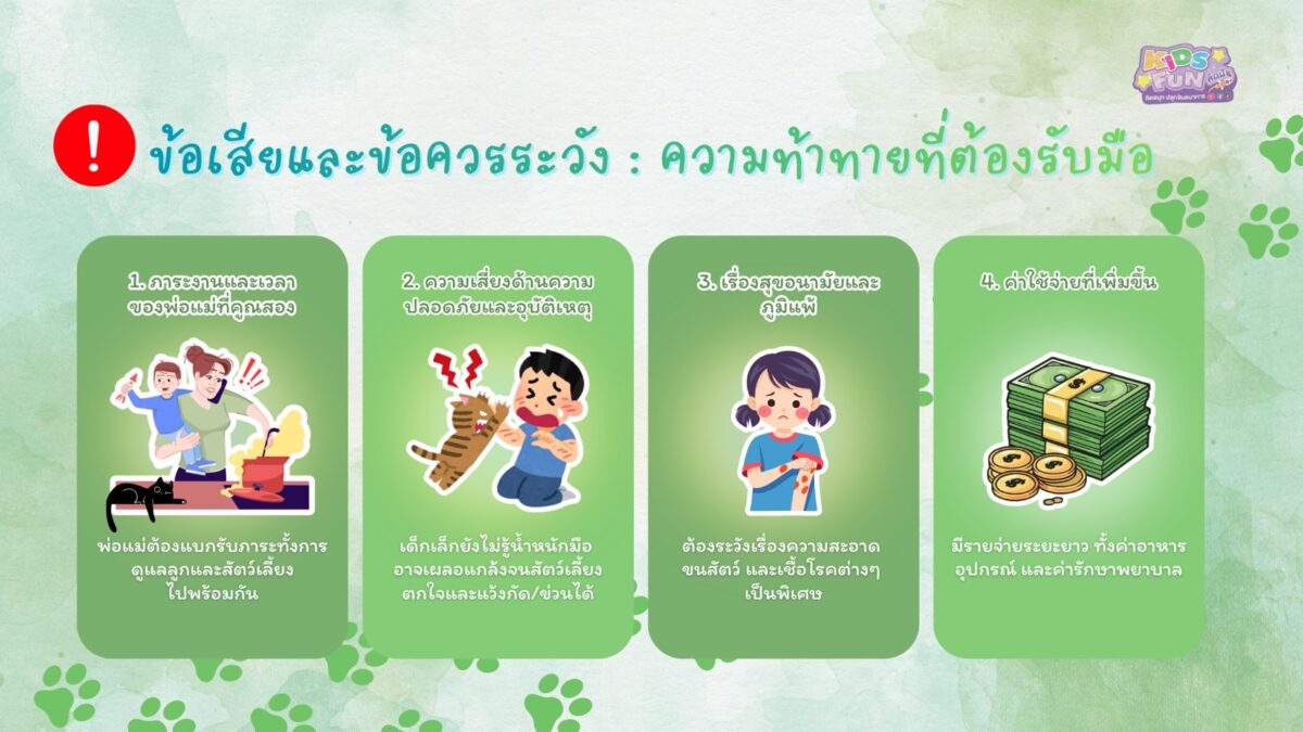 ข้อควรระวัง ลูกกับสัตว์เลี้ยง