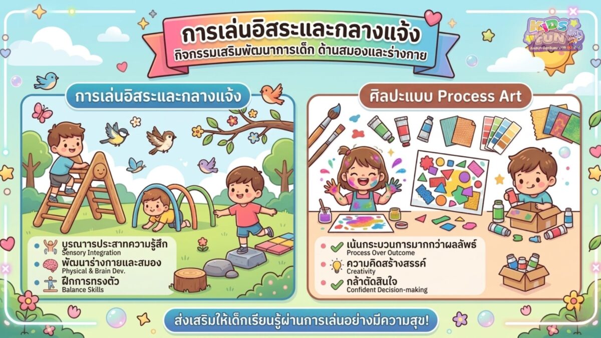 กิจกรรมเสริมพัฒนาการเด็ก การเล่นอิสระกลางแจ้ง
