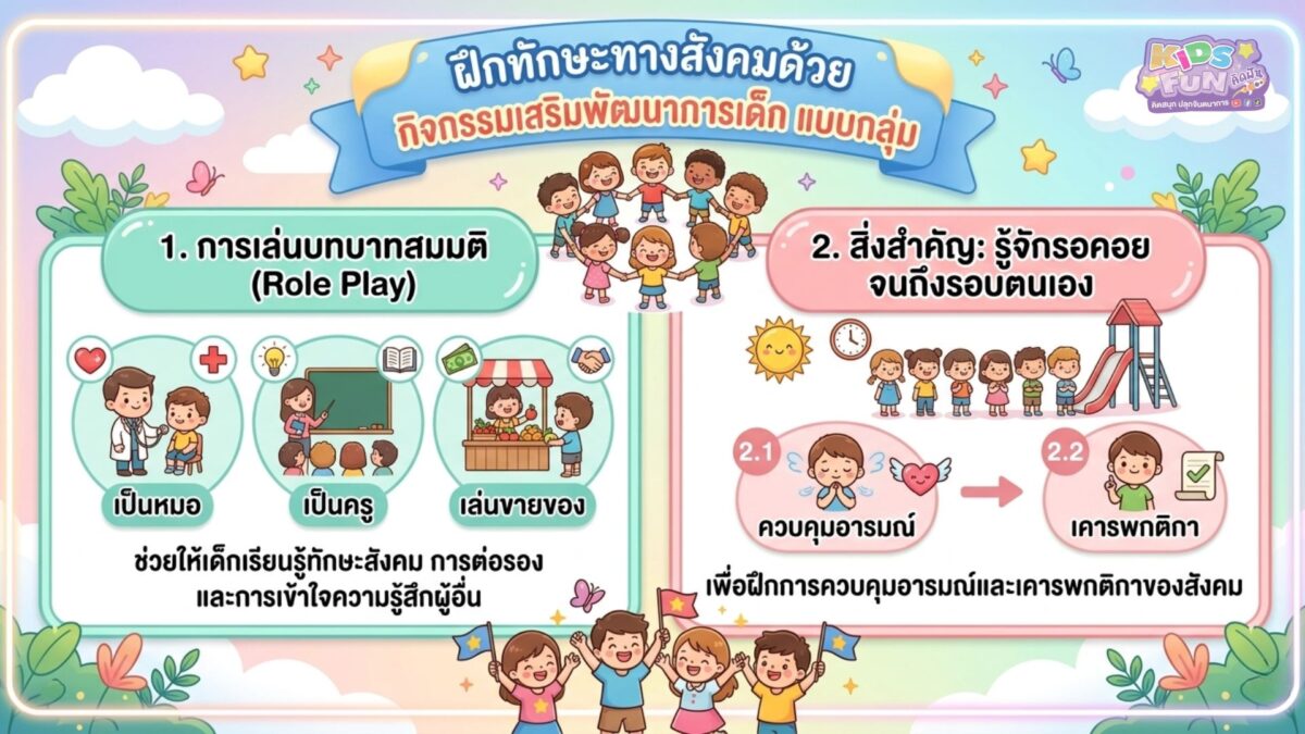 กิจกรรมเสริมพัฒนาการเด็ก ฝึกทักษะทางสังคม