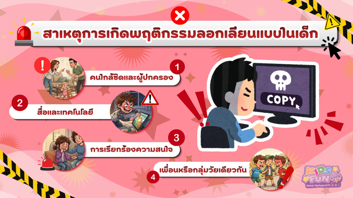 สาเหตุพฤติกรรมลอกเลียนแบบในเด็ก