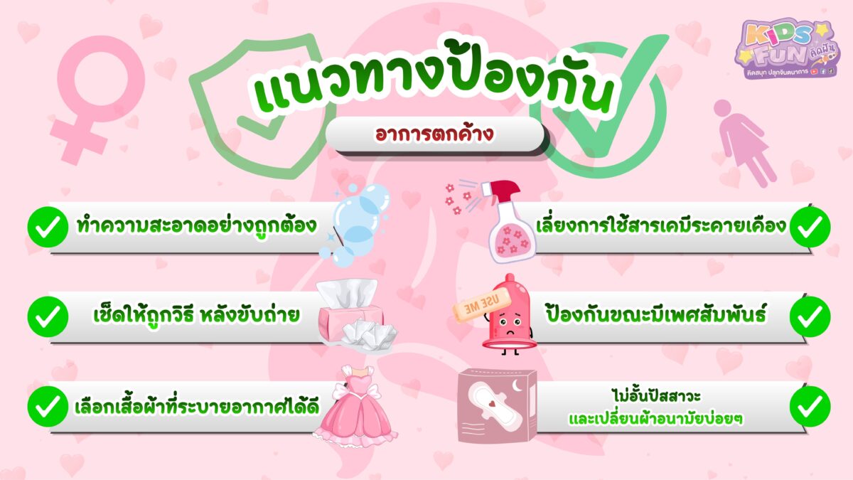 วิธีป้องกันและดูแลตนเองจากอาการตกขาวผิดปกติ